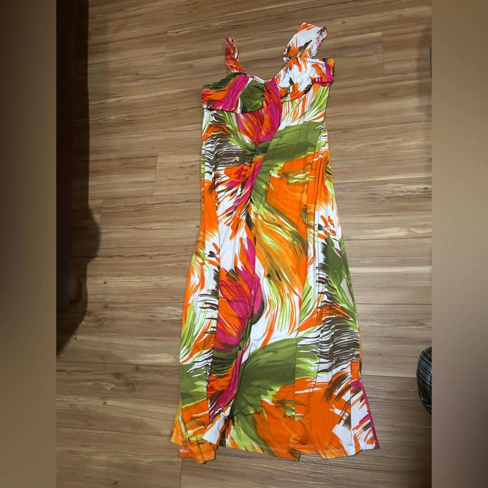 Attitudes by Renee Tropical Floral Maxi Dress Size XL - Picture 3 of 5